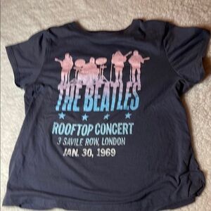 The Beatles Rooftop Concert Blue Pink Tee